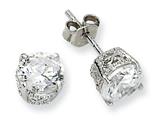 Cheryl M™ Sterling Silver 6.5mm CZ Stud Earrings