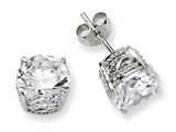 Cheryl M™ Sterling Silver 8mm CZ Stud Earrings