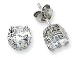 Cheryl M™ Sterling Silver 6.5mm CZ Stud Earrings