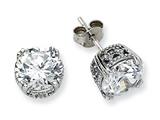 Cheryl M™ Sterling Silver 8mm CZ Stud Earrings