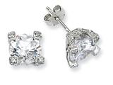 Cheryl M™ Sterling Silver 8mm CZ Stud Earrings