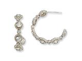 Cheryl M™ Sterling Silver CZ Post Fancy Hoop Earrings