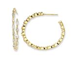 Cheryl M™ Gold Plated Sterling Silver In/Out Marquise CZ Post Hoop Earrings