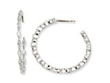 Cheryl M™ Sterling Silver In/Out Marquise CZ Post Hoop Earrings