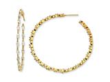 Cheryl M™ Gold Plated Sterling Silver In/Out Marquise CZ Post Hoop Earrings