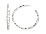 Cheryl M™ Sterling Silver In/Out Marquise CZ Post Hoop Earrings