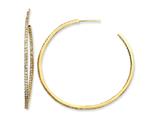 Cheryl M™ Gold Plated Sterling Silver In/Out CZ Post Hoop Earrings