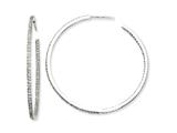 Cheryl M™ Sterling Silver In/Out CZ Post Hoop Earrings