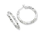 Cheryl M™ Sterling Silver In/Out CZ Post Hoop Earrings