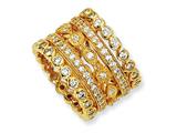 Cheryl M™ Sterling Silver CZ Eternity Five Ring Set