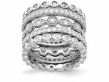 Cheryl M™ Gold Plated Sterling Silver CZ Eternity Five Ring Set