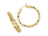 Cheryl M™ Gold Plated Sterling Silver CZ Hoop Earrings