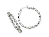 Cheryl M™ Sterling Silver CZ Hoop Earrings