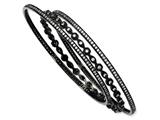 Cheryl M™ Black-plated Sterling Silver CZ Three Bangle Set