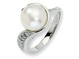 Cheryl M™ Sterling Silver CZ White Cultured Pearl Ring