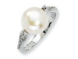 Cheryl M™ Sterling Silver CZ White Cultured Pearl Ring