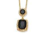 Cheryl M™ Gold Plated Sterling Silver Black/White CZ 18in Necklace