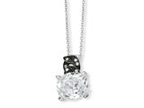 Cheryl M™ Sterling Silver and Black-plated 100-facet CZ 18in Necklace