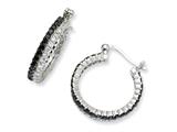 Cheryl M™ Sterling Silver Black/White CZ Post Hoop Earrings