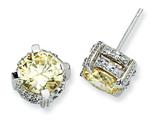 Cheryl M™ Sterling Silver 8mm Canary CZ Stud Earrings
