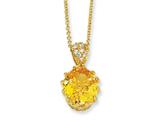 Cheryl M™ Gold Plated Sterling Silver 100-facet Yellow and White CZ 18in Necklace