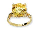 Cheryl M™ Gold Plated Sterling Silver Yellow and White CZ Ring