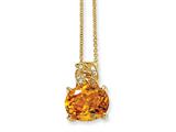 Cheryl M™ Gold Plated Sterling Silver 100-facet Yellow CZ 18in Necklace