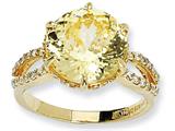 Cheryl M™ Gold Plated Sterling Silver 100-facet Canary and White CZ Ring