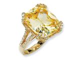 Cheryl M™ Gold Plated Sterling Silver Champ/Wht CZ Ring