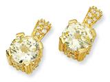 Cheryl M™ Gold Plated Sterling Silver Canary and White CZ Post Earrings