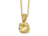 Cheryl M™ Gold Plated Sterling Silver Canary and White CZ 18in Necklace