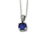 Cheryl M™ Sterling Silver Rose-cut Synthetic Sapphire and CZ 18in Necklace