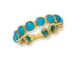 Cheryl M™ Gold Plated Sterling Silver Simulated Turquoise Ring