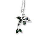 Cheryl M™ Sterling Silver CZ Dolphin 18in Necklace