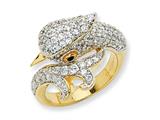 Cheryl M™ Gold Plated Sterling Silver CZ Cockatoo Ring