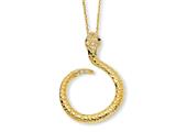 Cheryl M™ Gold Plated Sterling Silver CZ Snake 18in Necklace