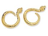 Cheryl M™ Gold Plated Sterling Silver CZ Snake Post Earrings