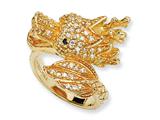 Cheryl M™ Gold Plated Sterling Silver CZ Dragon Ring