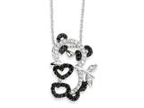 Cheryl M™ Sterling Silver CZ Heart Teddy Bear 18in Necklace