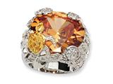 Cheryl M™ Gold Plated Sterling Silver Champagne CZ Turtle Ring