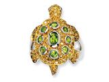 Cheryl M™ Sterling Silver CZ Turtle Ring