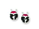 Sterling Silver Red Resin Ladybug Earrings