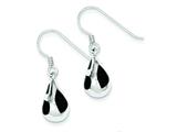 Sterling Silver Fancy Black Resin Earrings