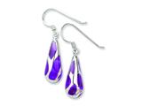 Sterling Silver Purple Resin Raindrop Earrings