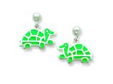 Sterling Silver Turtle Resin Earrings