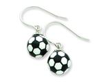 Sterling Silver Soccerball Resin Earrings