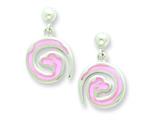 Sterling Silver Pink Snake Resin Earrings