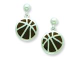 Sterling Silver Basketball Resin Earrings