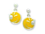 Sterling Silver Smiley Face Winking Resin Earrings