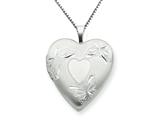 925 Sterling Silver 20mm with Heart Butterflies Heart Locket - Chain Included
